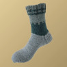 Hand Knit Men Wool Socks Grey - Green