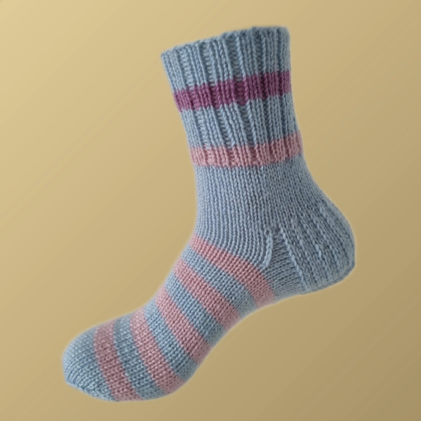 Hand Knit Women Wool Socks Most Of Sky Blue