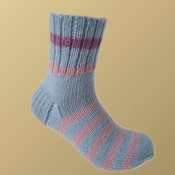 Hand Knit Women Wool Socks Most Of Sky Blue