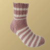 Hand Knit Women Wool Socks Dusty Pink - White