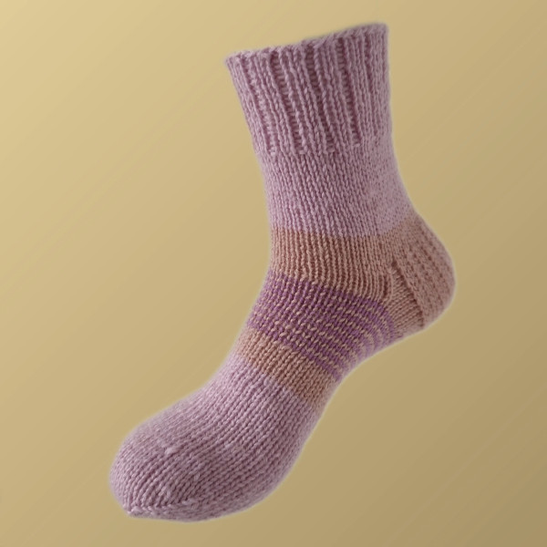 Hand Knit Women Wool Socks Dusty Pink - Desert Rose