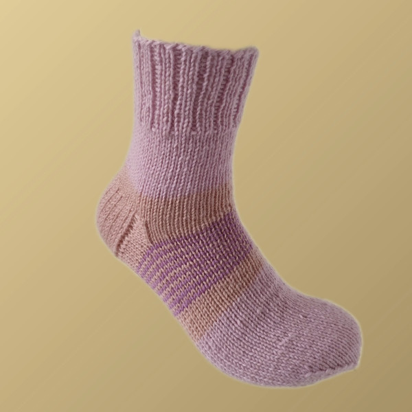 Hand Knit Women Wool Socks Dusty Pink - Desert Rose