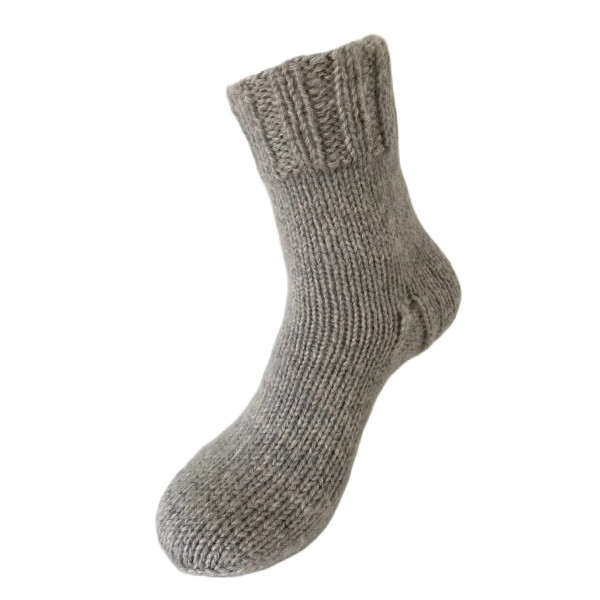 Hand Knit Women Wool Socks Gray Simple