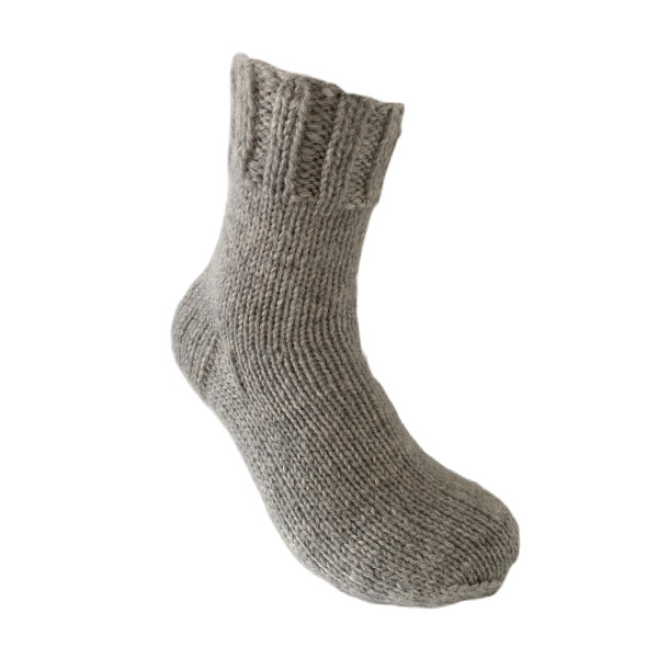 Hand Knit Women Wool Socks Gray Simple