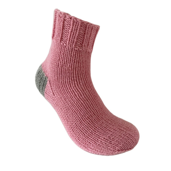 Hand Knit Women Wool Socks Pink