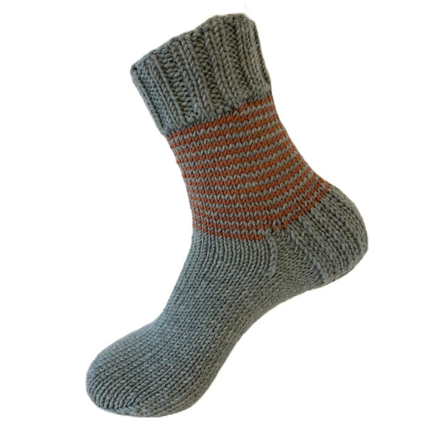 Hand Knit Women Wool Socks Sage Green