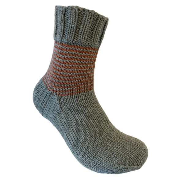 Hand Knit Women Wool Socks Sage Green