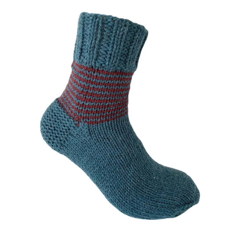 Hand Knit Women Wool Socks Sea Hand Knit Women Wool Socks Sea