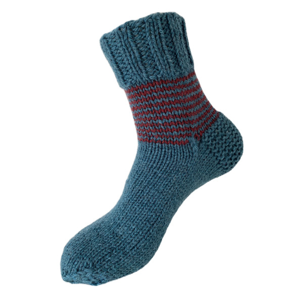 Hand Knit Women Wool Socks Sea