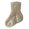 Hand Knit Baby Wool Socks White - Simple 0 – 3 months