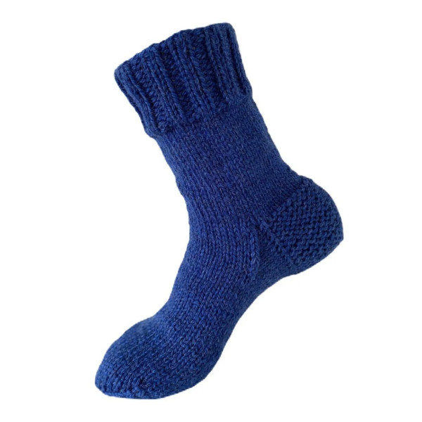 Hand Knit Men Wool Socks Royal Blue