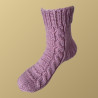 Hand Knit Women Wool Socks Grey Pink