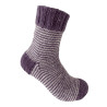 Hand Knit Women Wool Socks Lavender – White